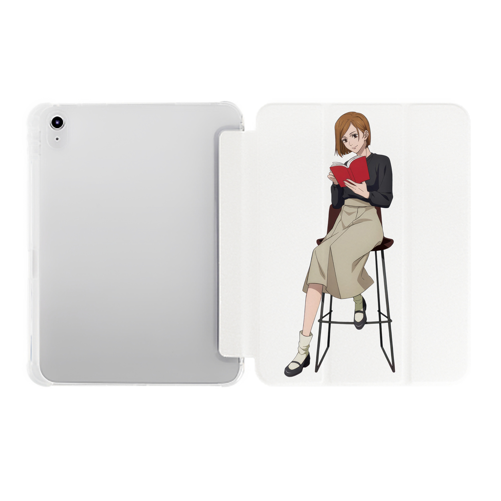 （画像用） 呪術廻戦 Jujutsu Kaisen IPad ケース ペン収納付き 三つ折りスタンド PUレザー×シリコン 対応機種9.5/10.5/10.9インチ